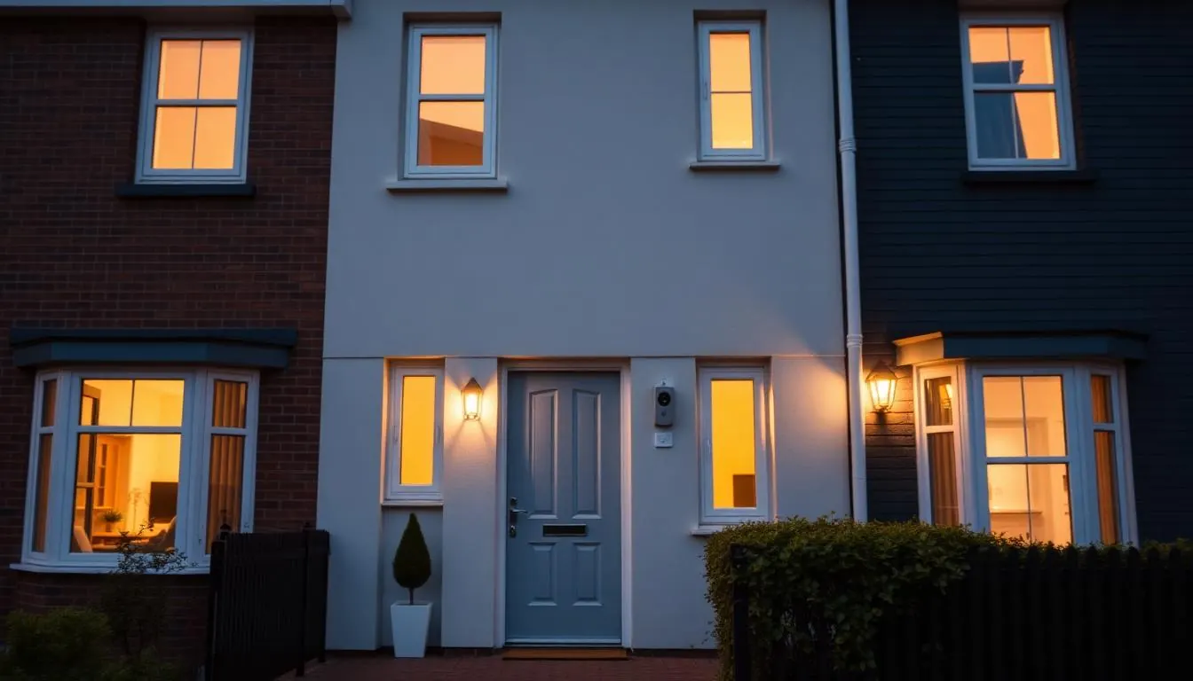 Modern UK property with smart security monitoring