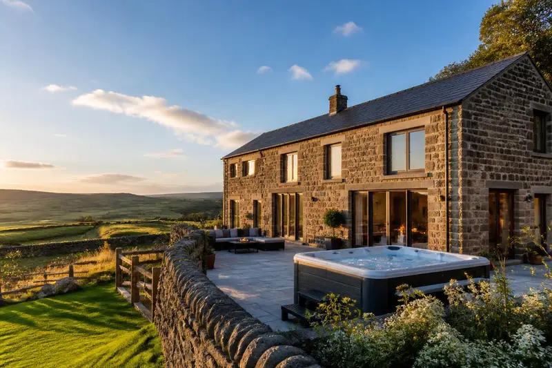 Spacious countryside retreat interior with premium furnishings in Devon