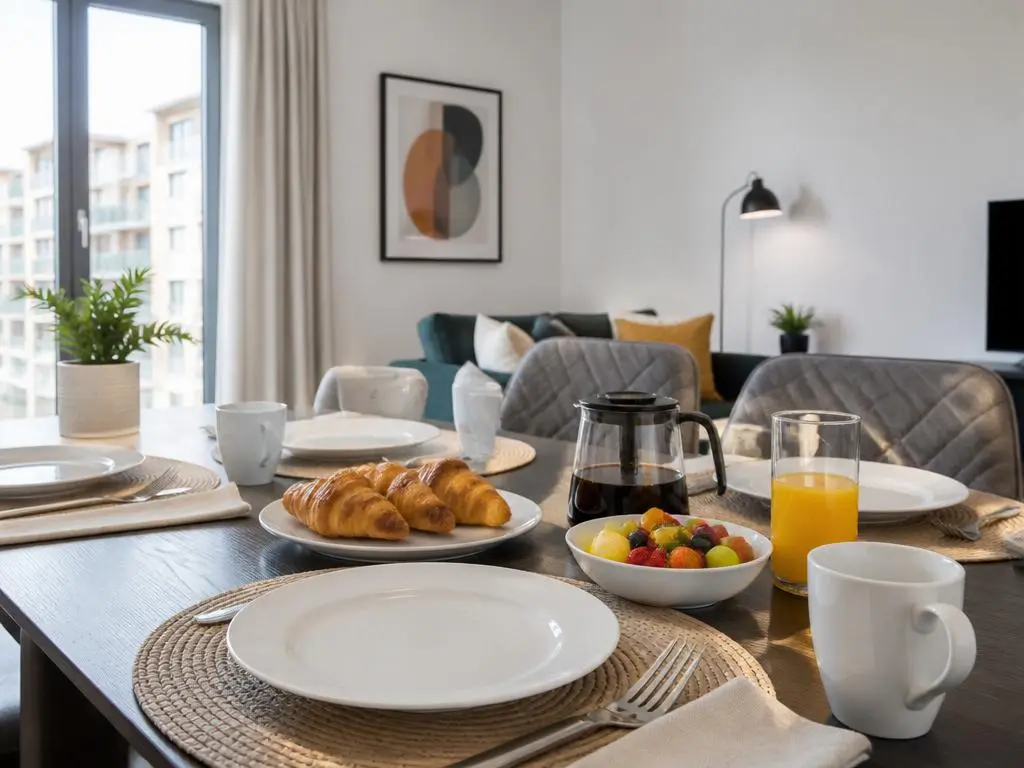 Staged dining table ready for photography