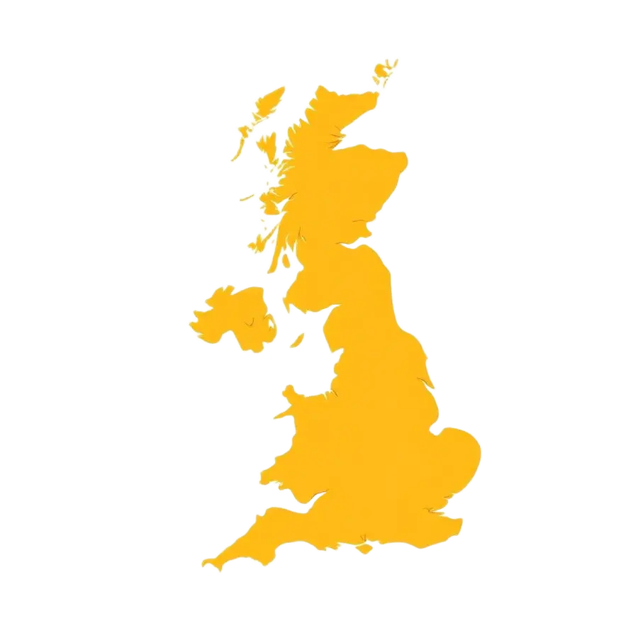 Map of the United Kingdom showing MCPI Hosting's nationwide short-let management coverage